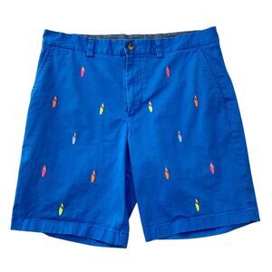 Vineyard Vines Breaker Shorts Mens 32 Blue Chino Embroidered Surf Board Preppy
